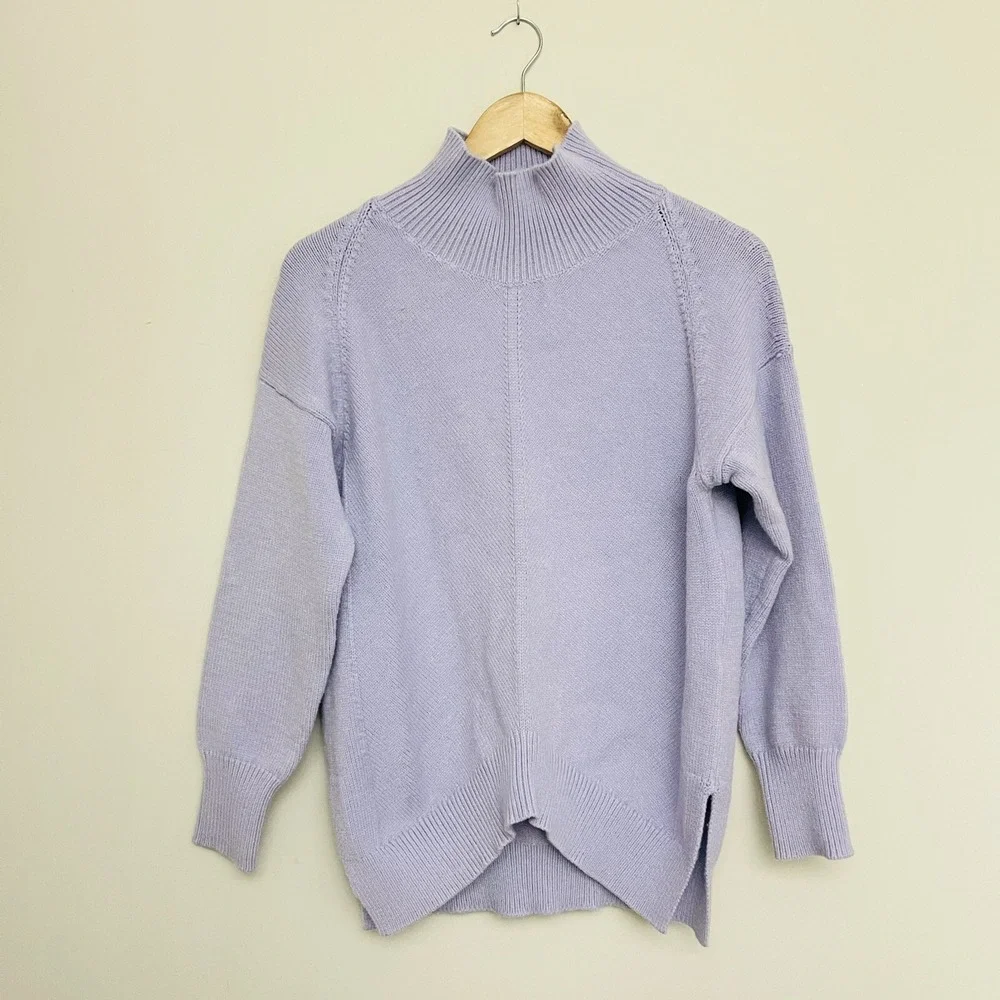 Anthropologie Maeve Women's Mock Neck Long Sleeve Lavender XS oversized